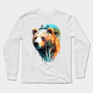 Grizzly Bear Animal World Predator Wild Nature Wilderness Long Sleeve T-Shirt